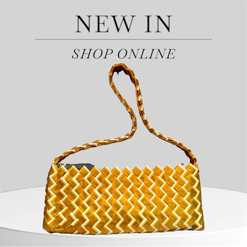 Gold recycled material purse